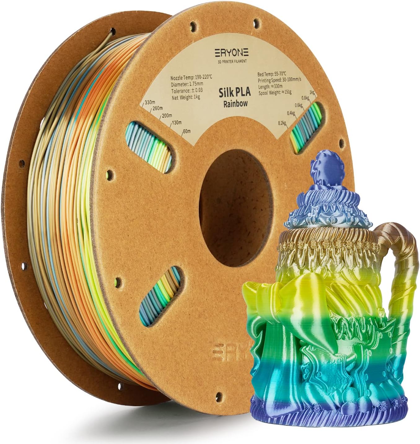 Eryone Rainbow PLA Filament for 3D Printers