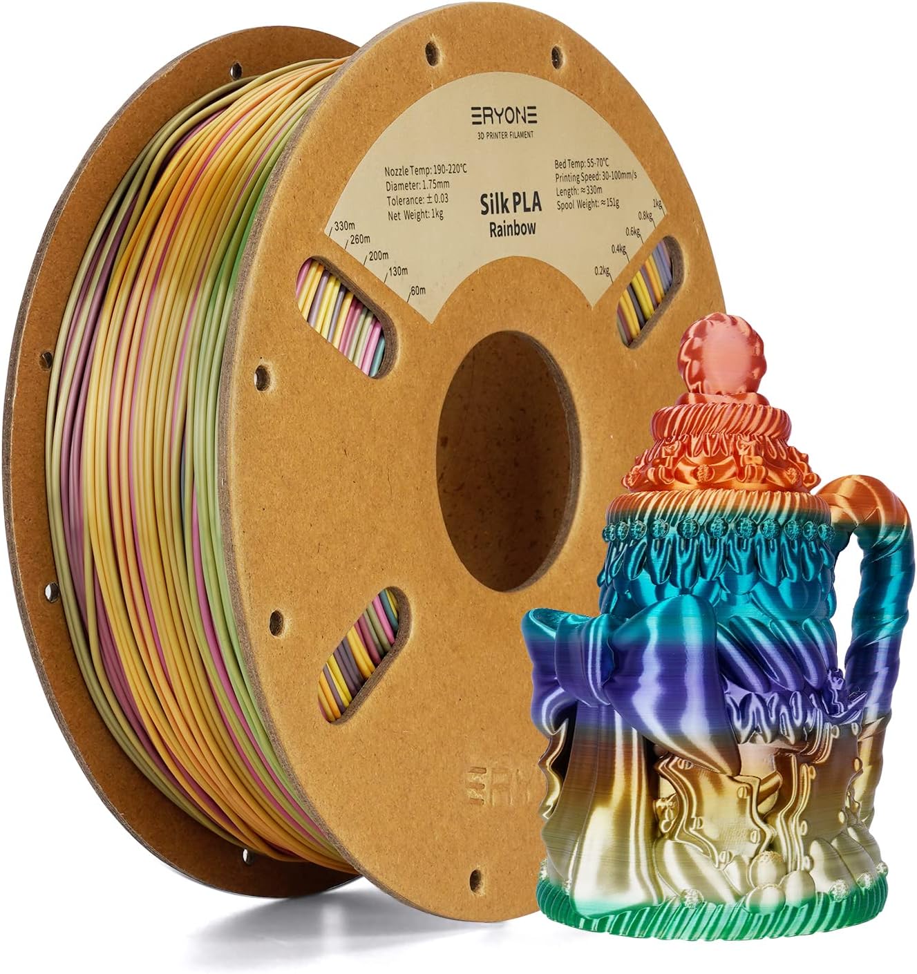 Eryone Rainbow PLA Filament for 3D Printers