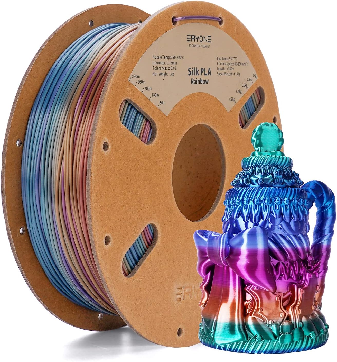 Eryone Rainbow PLA Filament for 3D Printers