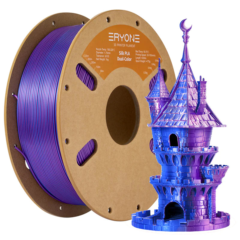 ERYONE Silk Dual-Color PLA Filament for 3D Printers