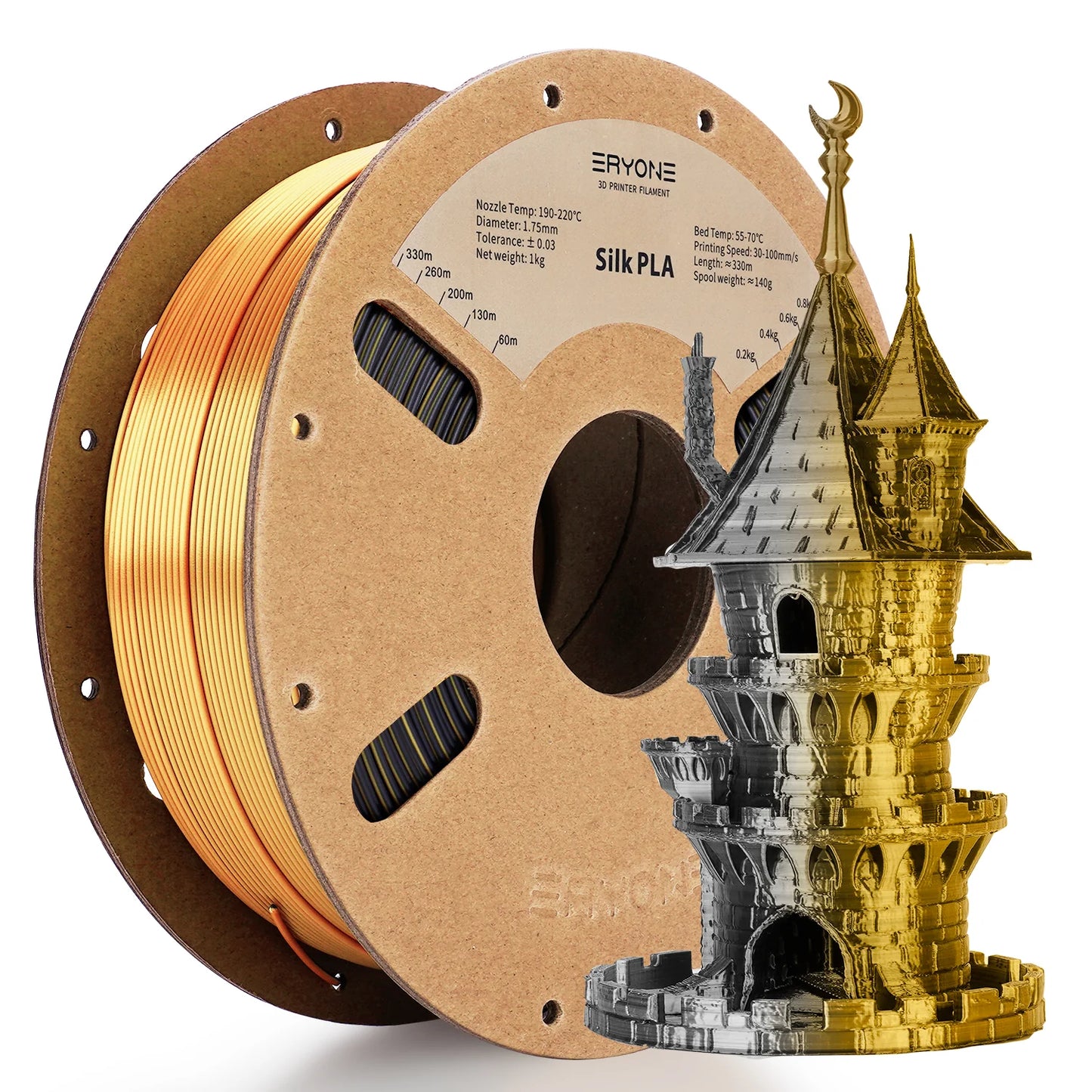 ERYONE Silk Dual-Color PLA Filament for 3D Printers