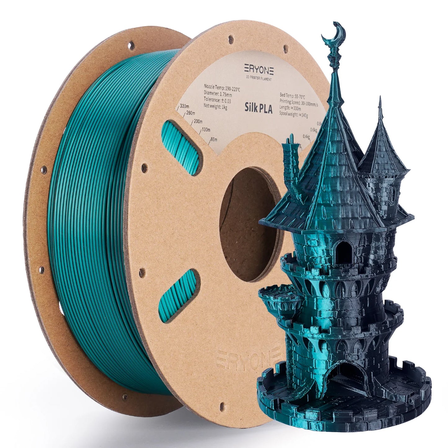 ERYONE Silk Dual-Color PLA Filament for 3D Printers