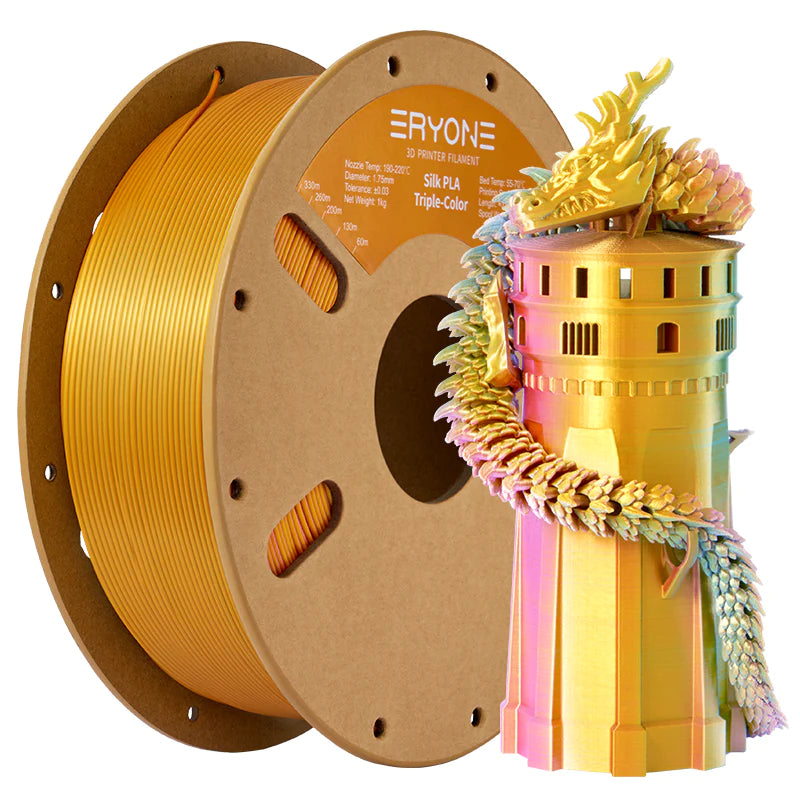 ERYONE Triple-Color Silk PLA Filament for 3D Printers