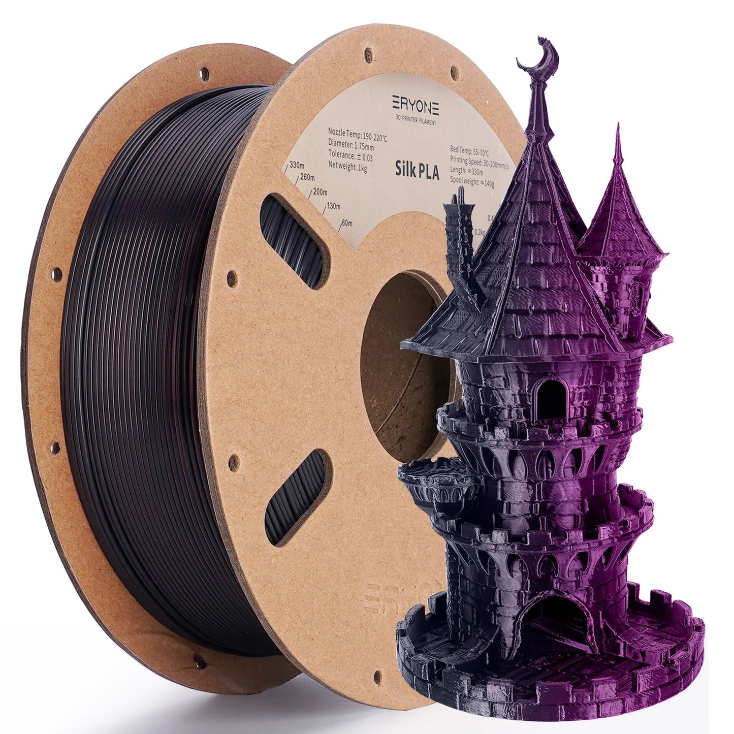 ERYONE Silk Dual-Color PLA Filament for 3D Printers