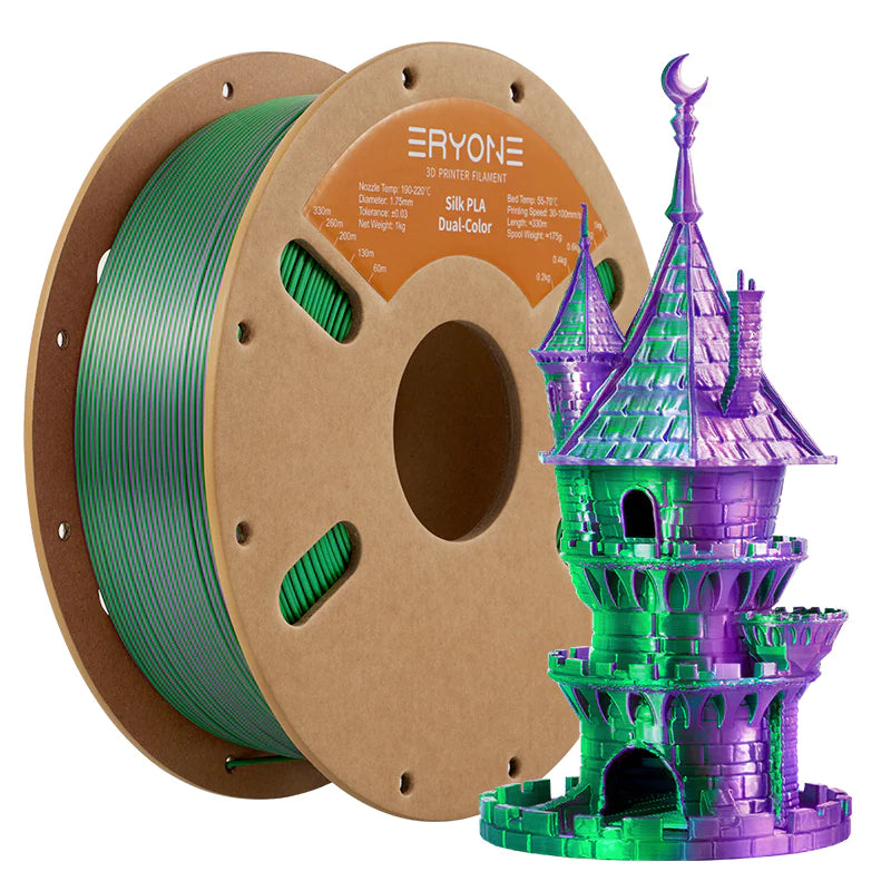 ERYONE Silk Dual-Color PLA Filament for 3D Printers